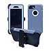 iPhone 7 / iPhone 8 Cover | 2-in-1 Screen Protector & Holster Case | Full Body Military Grade Edge-to-Edge Protection with carrying belt clip | Drop Proof Shockproof Dustproof | Grey / White