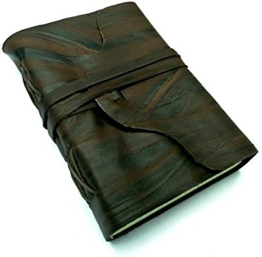 Leather Journal Writing Notebook, Antique Handmade Leather Bound Daily Notepad, Unlined Paper 7 x 5 Inches, Perfect Gift Travel Diary &amp; Notebooks