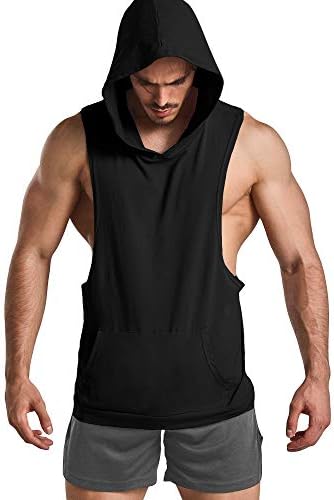 gym sleeveless hoodie mens