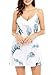 Sidefeel Women V Neck Halter Printed Casual Strap Dress Small Green