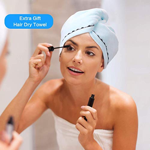 Bonnet Hood Hair Dryer Attachment, ProCIV Soft Bonnet Hooded Hair Dryer Hand Free for Natural Curly Hair Care Deep Conditioning Cap Styling Curling Updated Extended Hose Length With Blue Dry Towel