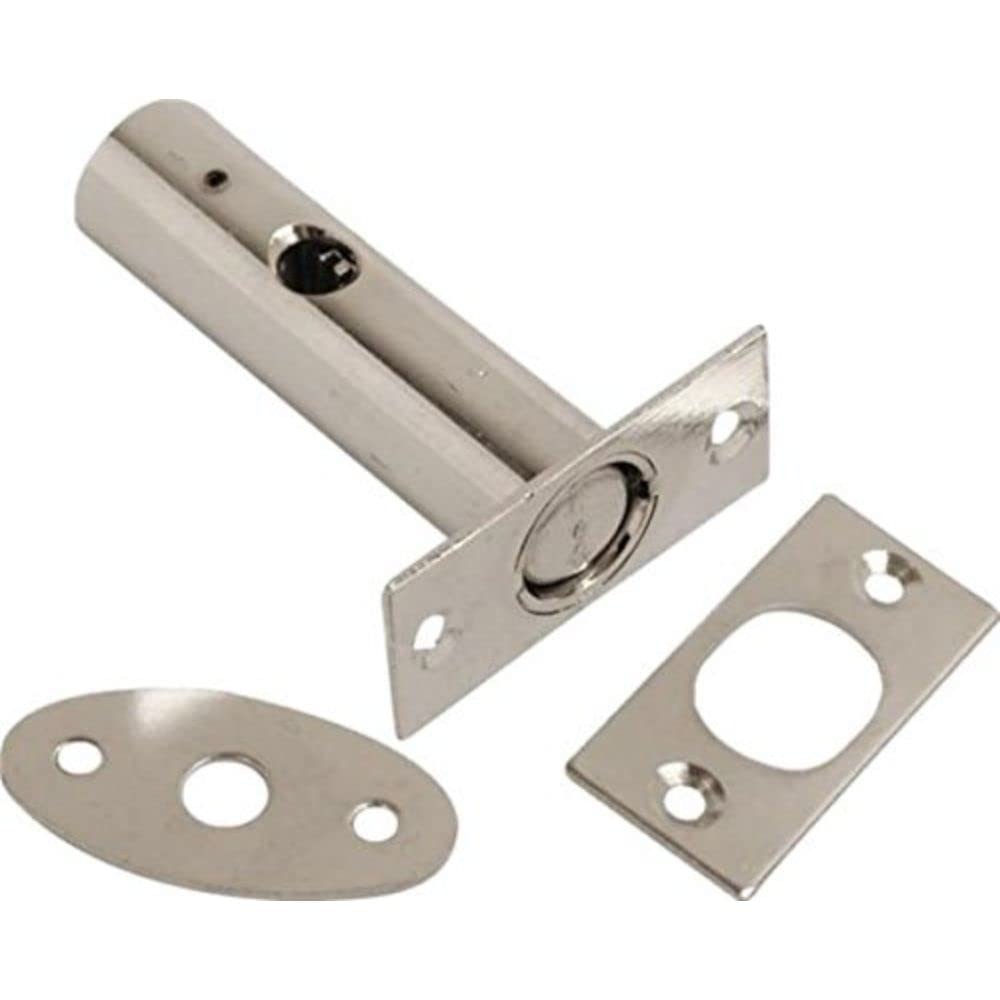 Merriway BH03300 63mm (2.1/2 inch) Satin Chrome Door Security Rack Bolt and Key