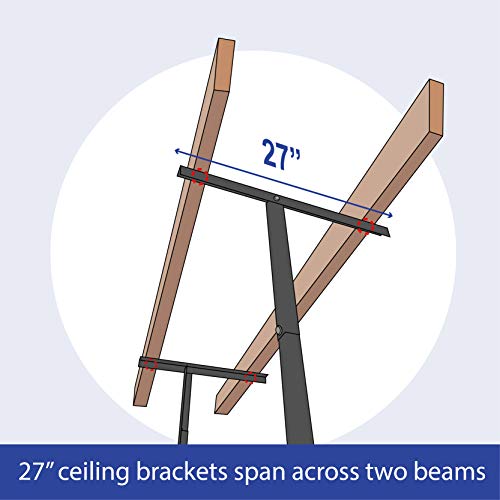 MonsterRax 4x8 Overhead Rack - 600 LB Capacity Adjustable Ceiling Mounted Rack (Hammertone, 24"-48") - Thumbnail 2