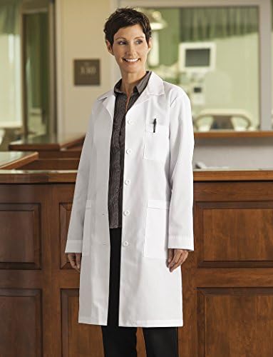 Meta Labwear Women's Performance Nano-Tex 39"; Lab Coat Large White