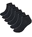 Men's Low Cut Cushion Socks-6 Pack Athletic Casual Ankle Cotton Socks,Black