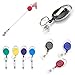 Officeship 6PCS/Pack Carabiner Badge Holder Reels with Back Splint-Black with Back Splint