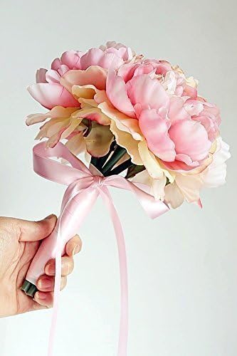 Pink Peony Bouquet, Bridal Accessory, Blush Flower Bouquet, Silk Flower Wedding Bouquet