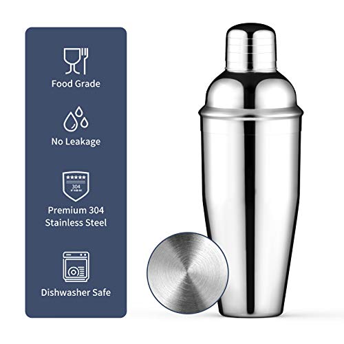 Cocktail-Shaker Set Barkeeper-Set 750 ml Edelstahl Martinischaker, 8-teiliges Barzubehör-Set Schusstischer/Hawthorne… – Bild 4