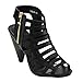 Beston CD36 Women's Peep Toe Cut Out Caged Mid Heel Sandals Half A Size Smaller