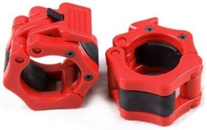 Castlestone Quick Release Pair of Locking 2" Olympic Size Barbell Clamp Collar Great for Pro Crossfit Training ( Red)