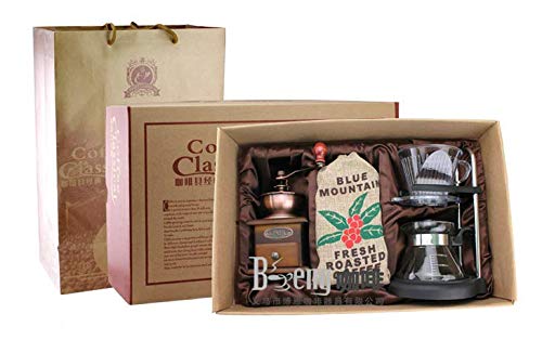 D&DD&D Manual Coffee Grinder and Coffee Dripper Boutique Set, Retro Wooden Hand Crank Ceramic Grinder with Coffee Bean Bag, for Coffee Lovers