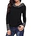 TINHAO Women's Nursing Breastfeeding Cowl Neck Polka Dot Print Long Sleeve Maternity Blouse Top Black