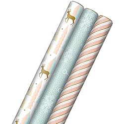 Hallmark Pink Christmas Wrapping Paper with Cut