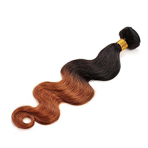 Rosette Hair Bundles Brazilian Ombre Virgin Hair Body Wave Hair Extension/Weft 100% Unprocessed Remy Virgin Human Hair TwonTone color Natural Black 1b /30# Size 12" to 24"ï¼ˆ1 Bundle 22"ï¼‰
