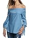 Zeagoo Women's Off The Shoulder Knotted Long Sleeve Loose Blouse Tops