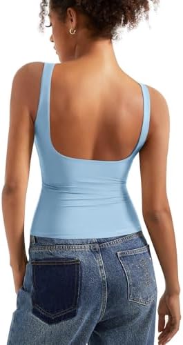Klassy Ribbed Dainty Boat Neck Brami - Tank Top with Built-in Bra