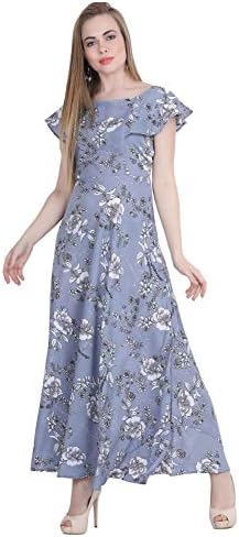 Raghumaya Floral Printed Maxi Dress for Women