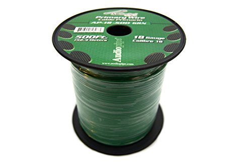 Audiopipe Green 500' Feet 18 GA Gauge CCA Car Primary Power Remote Wire Cable