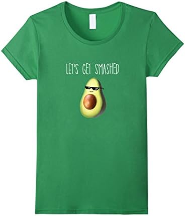 Womens Let's get Smashed Cool Avocado Deal With It T Shirt | Vegan  XL Grass