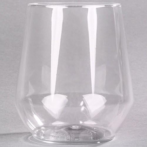 WNA Comet RESSGL12 Reserv 12 oz. Clear Plastic Disposable Stemless Wine Goblet - 64/Case