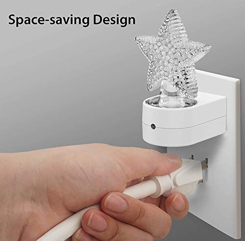 Star Plug-in LED Night Light – Dusk to Dawn Sensor & Manual Switch, Adjustable Brightness, Décor, Gift, Cute Nightlight for Bathroom, Kids, Nursery