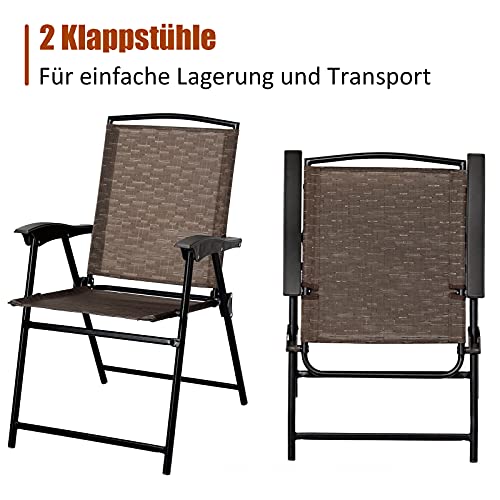 COSTWAY 3tlg. Bistroset Sitzgruppe mit 2 StühleBalkonset Gartenset Sitzgarnitur Gartengarnitur Gartenmöbel Bistrotisch… – Bild 6