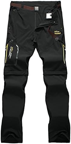 Jeater Men's Lightweight Convertible Outdoor Fast Dry Breathable Trousers Hiking Pants JT818-Black8-Medium