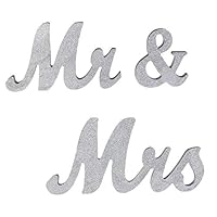 senover Mr and Mrs Sign Wedding Sweetheart Table Decorations,Mr and Mrs Letters Decorative Letters for Wedding Photo Props Party Banner Decoration，Wedding Shower Gift (Silver Glitter)