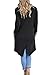 Poulax Women's Solid Knitted Open Front Long Trench Coat Cardigan, Size M=US 6-8, Black