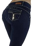 Style M947 – Colombian Design, Mid Waist, Butt Lift, Skinny Jeans in Dark Blue Size 7
