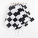 60PCS Checkered Flags Racing Polyester Flags with Plastic Sticks Black & White Racing Flag For Racing, Race Car Party,Sport Events,8 x 5.5 Inch