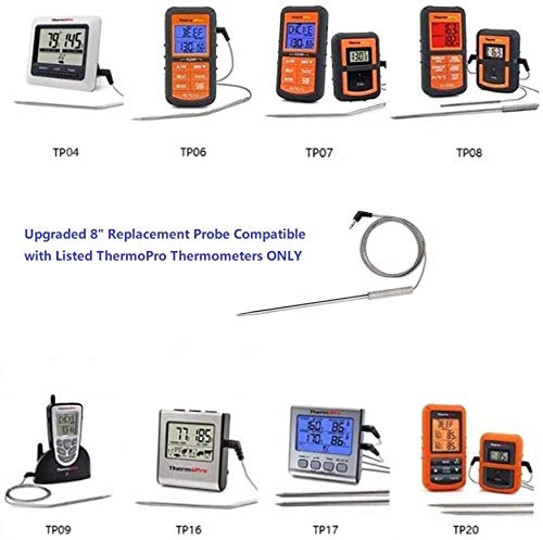 Upgraded Temperature Probe For Thermopro TP20, TP17, TP16 & More - 2.5mm Meat Thermometer Replacement
