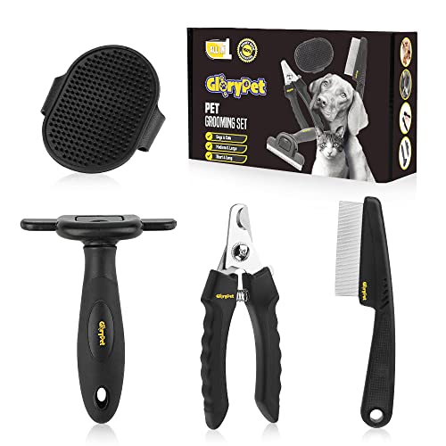 GloryPet 4 in 1 profinational Pet Grooming Kit Box , Dog Cat Brush