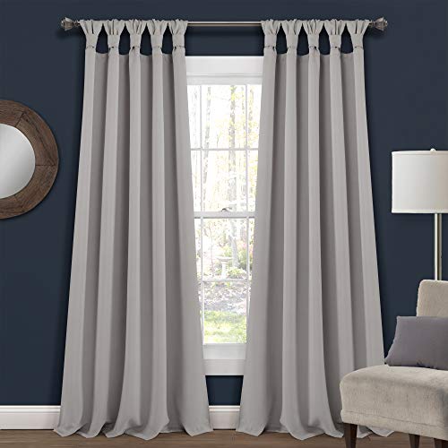 Lush Decor Insulated Knotted Tab Top Room Darkening Window Curtain Panels Pair…