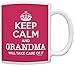 ThisWear Grandma Mothers Day Gift Keep Calm Grandma Will Take Care of It Grandma 11oz Ceramic Coffee Mug with Handle Red