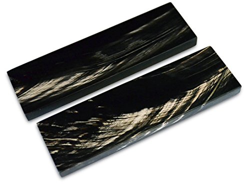 Black Scales Handle Buffalo Horn Handles Knife Making Blanks Blades Knives Pair 5 inch for Custom Handles