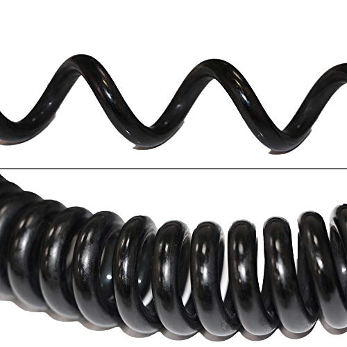 SUP Surfboard Leash,String Ankle 7mm-10ft for Long Surfing Board,Calf Paddle Board,10’ Coiled Leg Rope,Black
