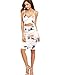 Floerns Women's Floral Bodycon Sleeveless Spaghetti Strap Sexy Club Pencil Dress White M