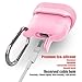 Airpods Case Protective Silicone Cover and Skin with Carabiner– Waterproof Shock Resistant Airpods Accessories for Airpods Charging Case (Pink)