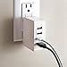 Basics Hardware Universal USB Wall Charger. USB Plug iPad, iPhone, Samsung Charger (4-Port White)
