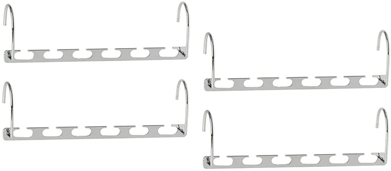 ShopHut Space Saving Metal Hangers Holder Clothing Rack Hanger Multiple Hangers Holder - Magic Space Saver Wardrobe Organiser Hangers | Wardrobe Hangers | Space Saving Hangers - Pack of 4