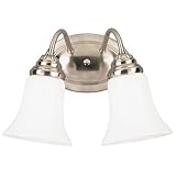 Westinghouse 6461700 Two Light Interior Wall Fixture Brushed Nickel Finish with White Opal Glass (Tools &amp; Home Improvement)