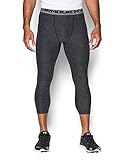 Under Armour Men's HeatGear Armour Twist ¾ Compression Leggings, Black/Steel, Large