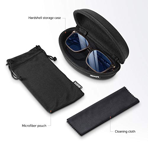 ESR Blue Light Blocking Glasses, Computer Reading Glasses, Prevents Eyestrain [Transparent UV Filter Lens] [TR90 Frame] Lightweight Blue Light Filtering Glasses for Men & Women - Brown