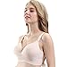 COOSHCO Women's Sleeping Nursing Maternity Bra Push up Wirefree Breastfeeding Bra 3-Pack Beige M