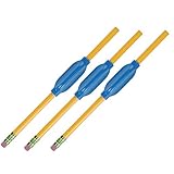 Home-X - Slip On, Strain Reducing, Ergonomic Pencil or Pen Grips (Set of 3), Universal Writing Aids Easily Slide onto Regular, Colored, or Mechanical Pencils, for Righties and Lefties Alike