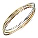 14k Gold-Bonded Sterling Silver Tri-Color Interlocking Bangle Bracelets, 8