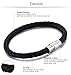 Jstyle Stainless Steel 6mm Mens Womens Braided Bangle Leather Bracelet Rope Magnetic-Clasp 8.5 Inch B