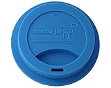 Silicone Drinking Lid with Stainless Steel Band for Mason Jars (Bright Blue, Wide Mouth)