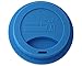 Silicone Drinking Lid with Stainless Steel Band for Mason Jars (Bright Blue, Wide Mouth)